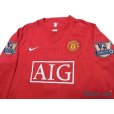 Photo3: Manchester United 2007-2009 Home Long Sleeve Shirt #7 Ronaldo Champions Barclays Premier League Patch/Badge