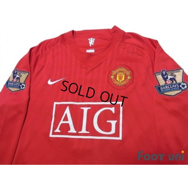 Photo3: Manchester United 2007-2009 Home Long Sleeve Shirt #7 Ronaldo Champions Barclays Premier League Patch/Badge