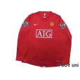 Photo1: Manchester United 2007-2009 Home Long Sleeve Shirt #7 Ronaldo Champions Barclays Premier League Patch/Badge (1)