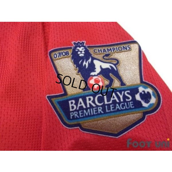 Photo7: Manchester United 2007-2009 Home Long Sleeve Shirt #7 Ronaldo Champions Barclays Premier League Patch/Badge