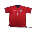 Photo1: England 2002 Away Shirt #7 Beckham ARGENTINA v ENGLAND 7·6·2002 w/tags (1)