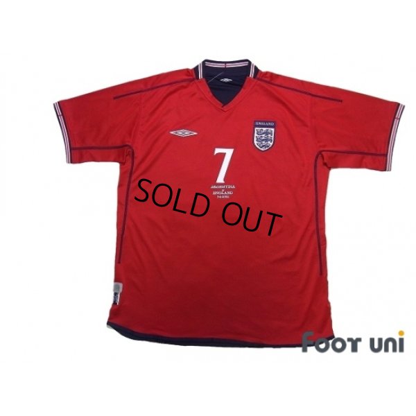 Photo1: England 2002 Away Shirt #7 Beckham ARGENTINA v ENGLAND 7·6·2002 w/tags