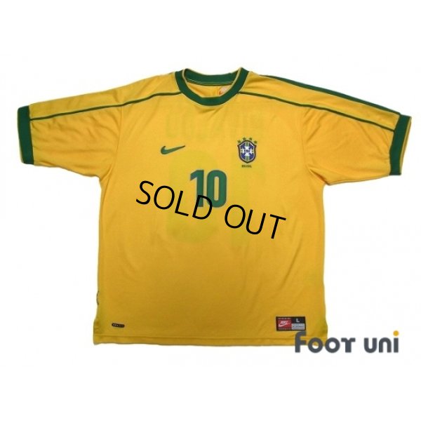 Photo1: Brazil 1998 Home Shirt #10 Rivaldo