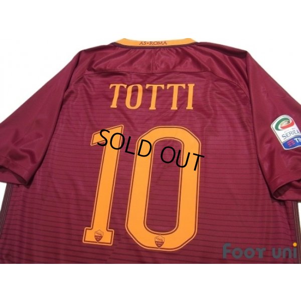 Photo4: AS Roma 2016-2017 Home Shirt #10 Totti Serie A Tim Patch/Badge w/tags