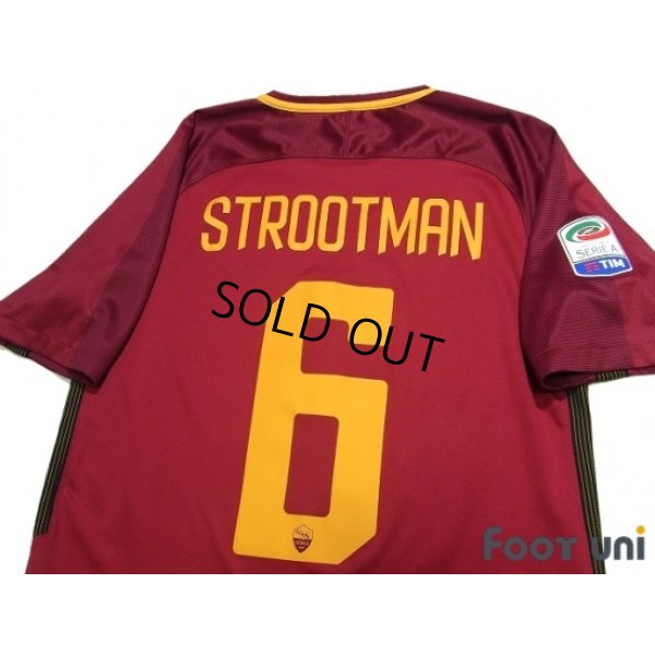 Photo4: AS Roma 2017-2018 Home Shirt #6 Strootman Serie A Tim Patch/Badge
