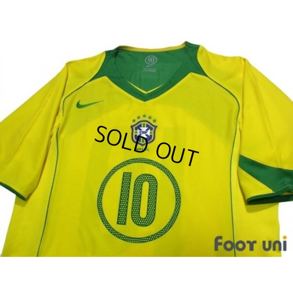 Photo3: Brazil 2004 Home Shirt #10 Ronaldinho