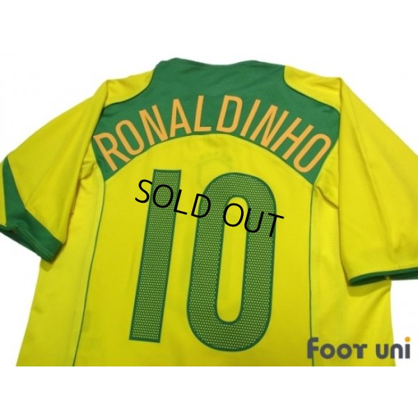 Photo4: Brazil 2004 Home Shirt #10 Ronaldinho