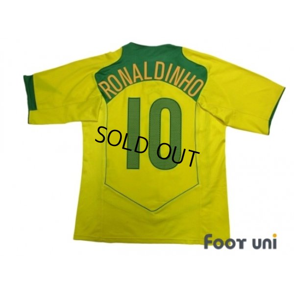 Photo2: Brazil 2004 Home Shirt #10 Ronaldinho