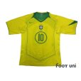 Photo1: Brazil 2004 Home Shirt #10 Ronaldinho (1)
