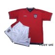 Photo1: England 2002 Away Reversible Shirts and shorts Set (1)