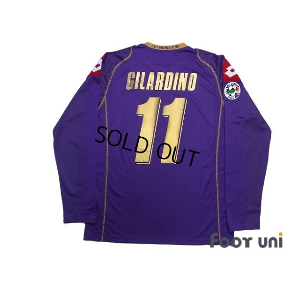 Photo2: Fiorentina 2008-2009 Home Long Sleeve Shirt #11 Gilardino Lega Calcio Serie A Tim Patch/Badge