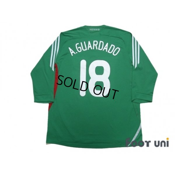 Photo2: Mexico 2008-2009 Home Three quarter sleeve Shirt #18 Andres Guardado