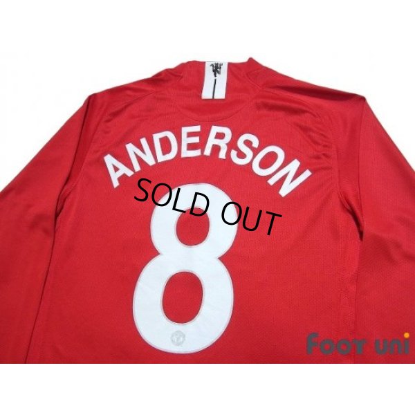 Photo4: Manchester United 2007-2009 Home Long Sleeve Shirt #8 Anderson
