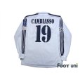 Photo2: Real Madrid 2002-2003 Home Long Sleeve Shirt #19 Cambiasso Centenario Patch/Badge (2)
