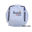 Photo1: Real Madrid 2002-2003 Home Long Sleeve Shirt #19 Cambiasso Centenario Patch/Badge (1)