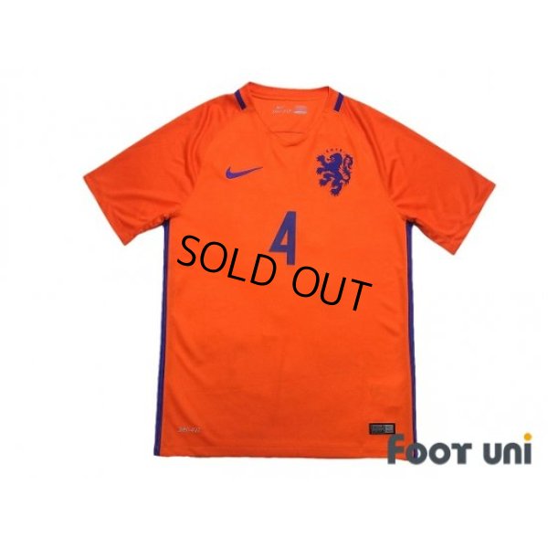 Photo1: Netherlands 2016 Home Shirt #4 Virgil van Dijk