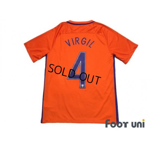 Photo2: Netherlands 2016 Home Shirt #4 Virgil van Dijk