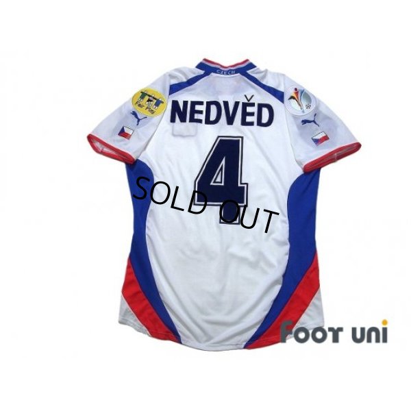 Photo2: Czech Republic Euro 2000 Away Shirt #4 Nedved UEFA Euro 2000 Patch/Badge UEFA Fair Play Patch/Badge