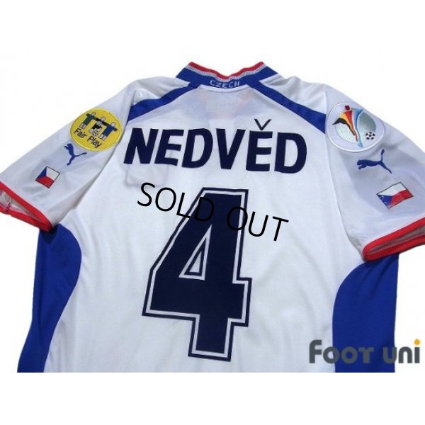 Photo4: Czech Republic Euro 2000 Away Shirt #4 Nedved UEFA Euro 2000 Patch/Badge UEFA Fair Play Patch/Badge