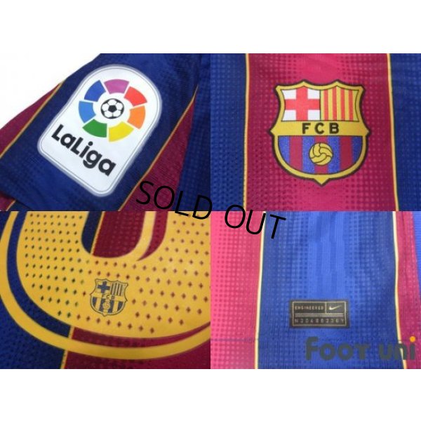 Photo6: FC Barcelona 2020-2021 Home Authentic Shirt and Shorts Set #10 Messi La Liga Patch/Badge