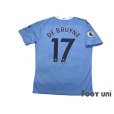 Photo2: Manchester City 2020-2021 Home Authentic Shirt and Shorts Set #17 De Bruyne (2)