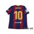 Photo2: FC Barcelona 2020-2021 Home Authentic Shirt and Shorts Set #10 Messi La Liga Patch/Badge (2)