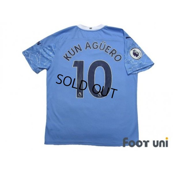 Photo2: Manchester City 2020-2021 Home Shirt #10 Kun Aguero Premier League Patch/Badge