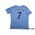 Photo2: Manchester City 2020-2021 Home Authentic Shirt and Shorts Set #7 Sterling (2)