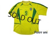 Brazil 2002 Home Shirt #9 Ronaldo 2002 FIFA World Cup Korea Japan Patch/Badge