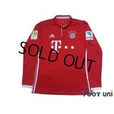 Bayern Munich 2016-2017 Home Long Sleeve Shirt #9 Lewandowski Bundesliga Patch/Badge