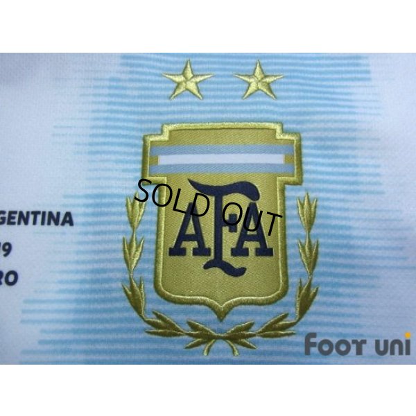 Photo6: Argentina 2019 Home Shirt #10 Messi Copa America Brazil 2019 Patch/Badge w/tags