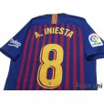 Photo4: FC Barcelona 2018-2019 Home Authentic Shirt #8 Andres Iniesta Last match print La Liga Patch/Badge 