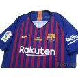 Photo3: FC Barcelona 2018-2019 Home Authentic Shirt #8 Andres Iniesta Last match print La Liga Patch/Badge 