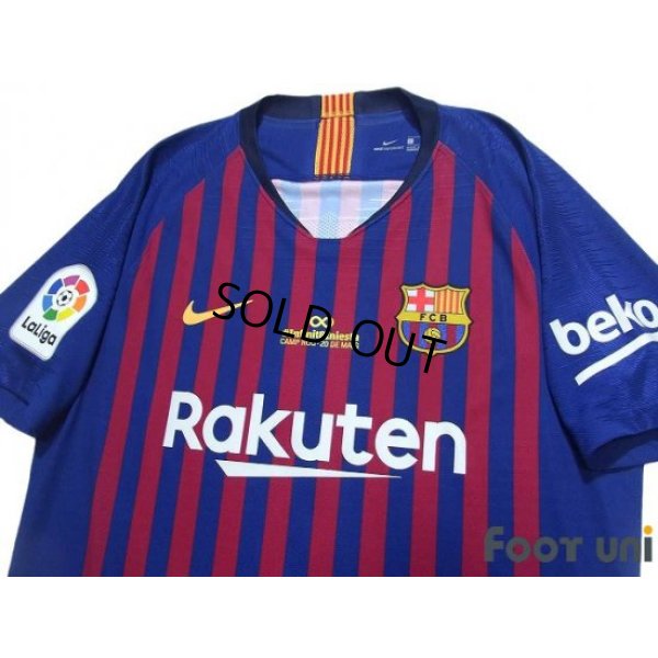 Photo3: FC Barcelona 2018-2019 Home Authentic Shirt #8 Andres Iniesta Last match print La Liga Patch/Badge