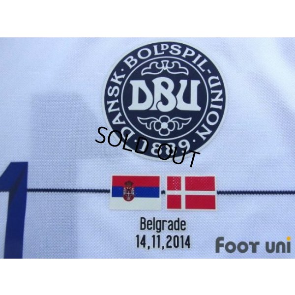 Photo6: Denmark 2014 Away Authentic Long Sleeve Shirt #11 Bendtner