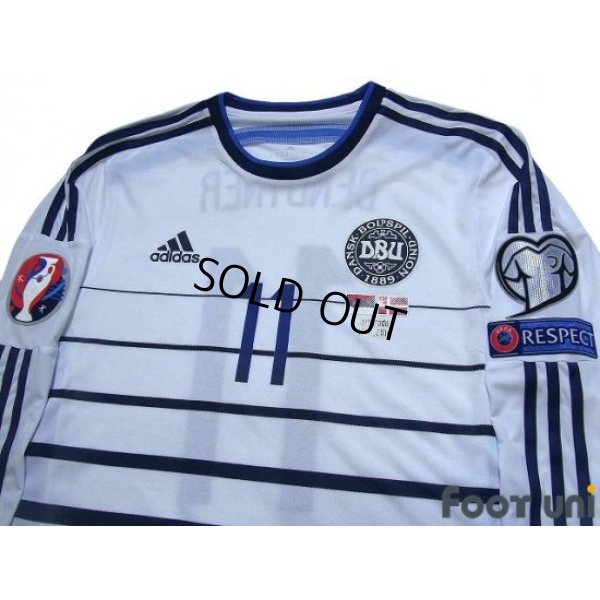 Photo3: Denmark 2014 Away Authentic Long Sleeve Shirt #11 Bendtner