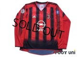 AC Milan 2004-2005 Home Long Sleeve Shirt Champions League Patch/Badge