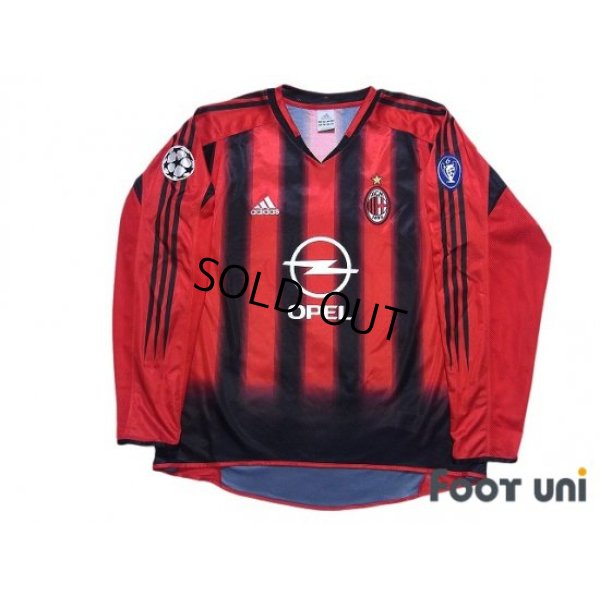 Photo1: AC Milan 2004-2005 Home Long Sleeve Shirt Champions League Patch/Badge