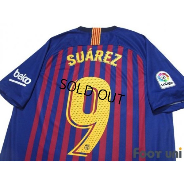 Photo4: FC Barcelona 2018-2019 Home Shirt #9 Luis Suarez La Liga Patch/Badge