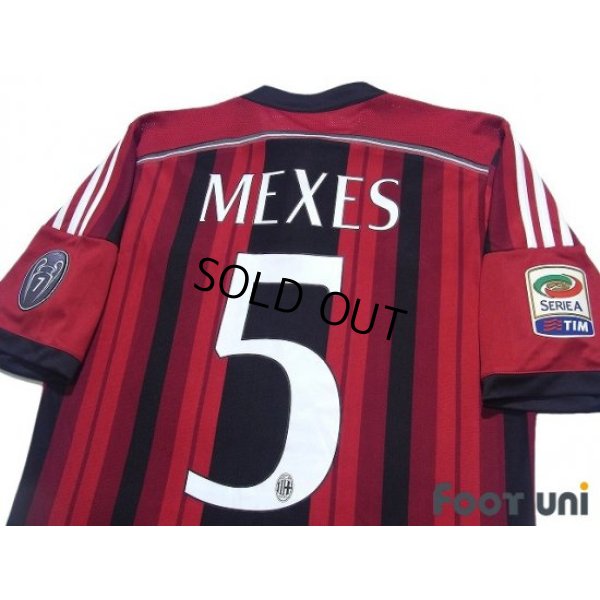 Photo4: AC Milan 2014-2015 Home Shirt #5 Mexes Serie A Tim Patch/Badge