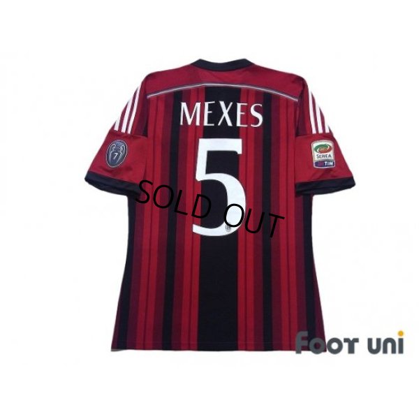 Photo2: AC Milan 2014-2015 Home Shirt #5 Mexes Serie A Tim Patch/Badge