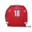 Photo2: Liverpool 1996-1998 Home Long Sleeve Shirt #18 Owen The F.A. Premier League Patch/Badge (2)
