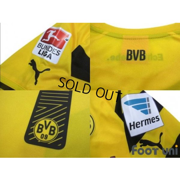 Photo7: Borussia Dortmund 2014-2015 Home Long Sleeve Shirt #7 Shinji Kagawa Bundesliga Patch/Badge