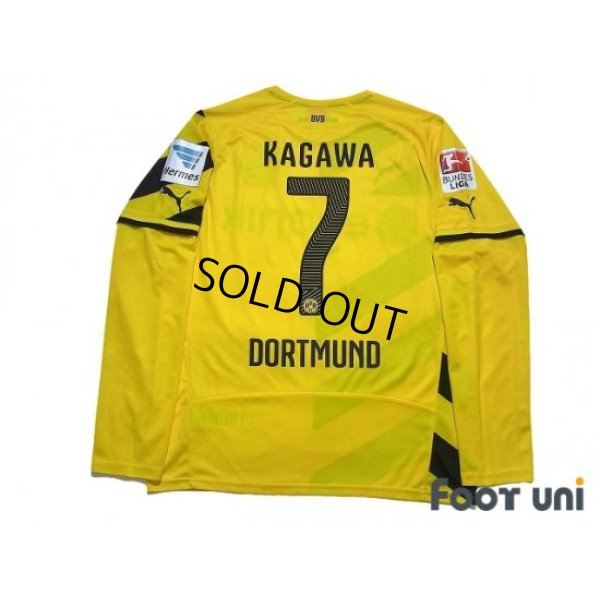 Photo2: Borussia Dortmund 2014-2015 Home Long Sleeve Shirt #7 Shinji Kagawa Bundesliga Patch/Badge