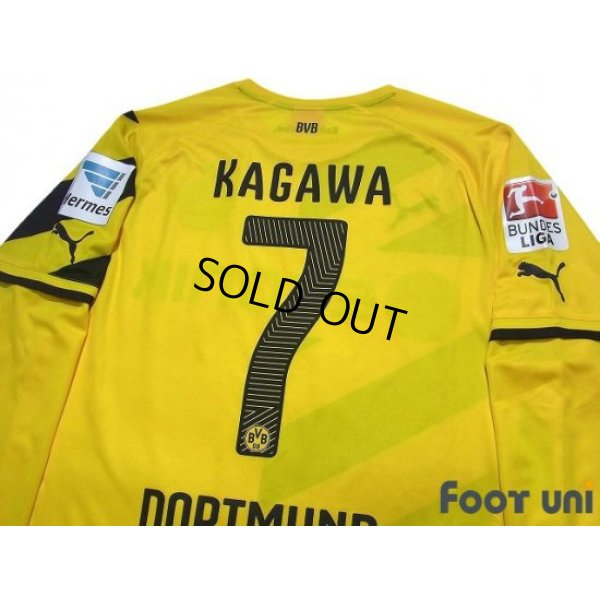 Photo4: Borussia Dortmund 2014-2015 Home Long Sleeve Shirt #7 Shinji Kagawa Bundesliga Patch/Badge