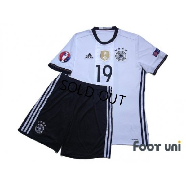 Photo1: Germany Euro 2016 Home Shirts and shorts Set #19 Mario Gotze UEFA Euro 2016 Patch/Badge