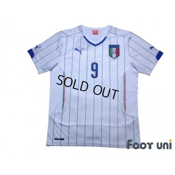 Photo1: Italy 2014 Away Shirt #9 Mario Balotelli w/tags