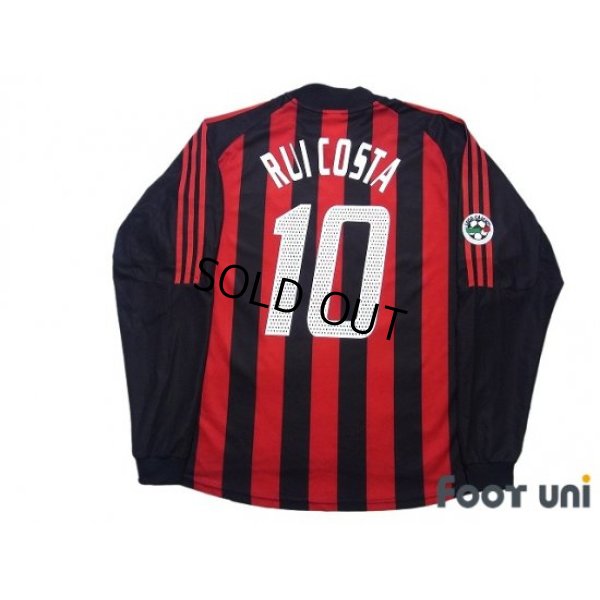 Photo2: AC Milan 2002-2003 Home Long Sleeve Shirt #10 Rui Costa Lega Calcio Patch/Badge