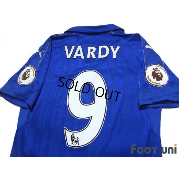 Photo4: Leicester City 2016-2017 Home Shirt #9 Vardy Premier League Patch/Badge