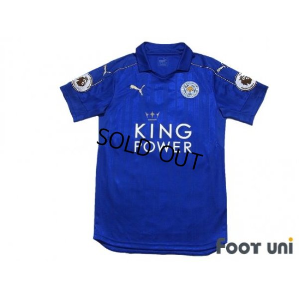 Photo1: Leicester City 2016-2017 Home Shirt #9 Vardy Premier League Patch/Badge